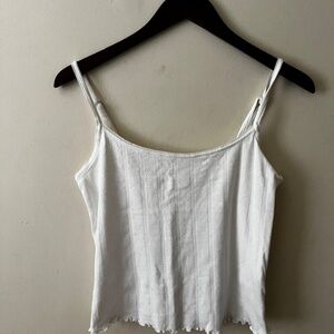 Reformation Soraya Pointelle Knit Top in white size S